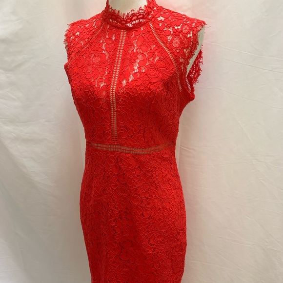 Bardot Dresses & Skirts - 🌹HP🌹Bardot red lace party cocktail prom dress